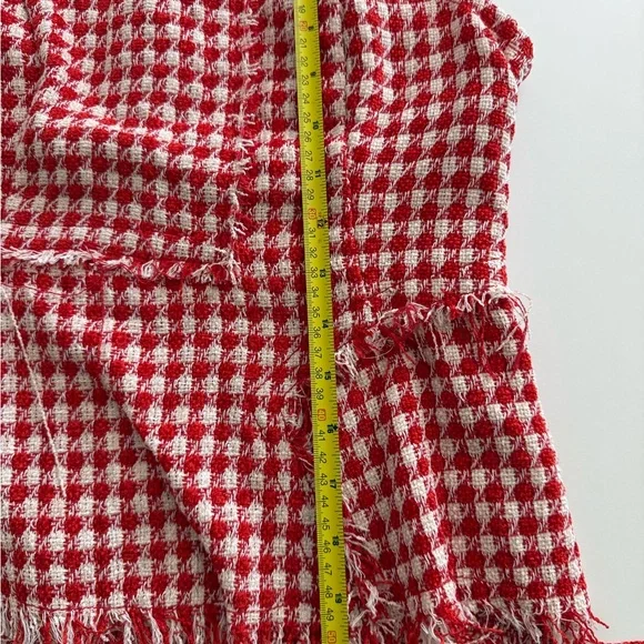 Maeve Red White Tweed Peplum Top Anthropologie - Picture 7 of 8